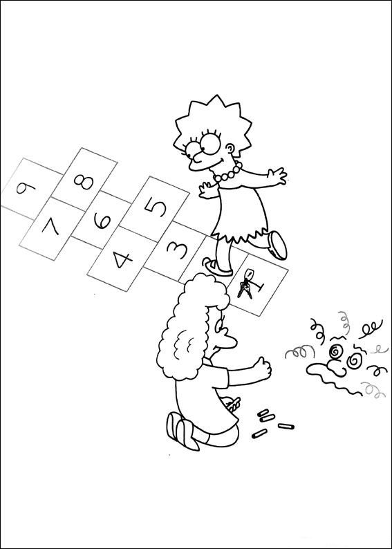 Plansa de colorat cu Familia Simpsons 56 52